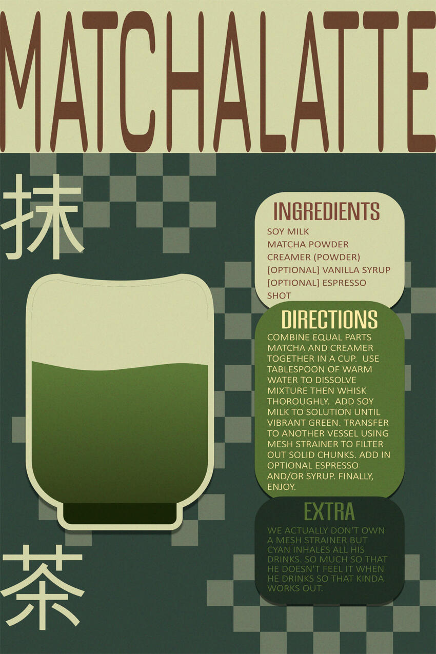 Matcha. Affinity Designer, 2025 Matcha. Affinity Designer, 2025